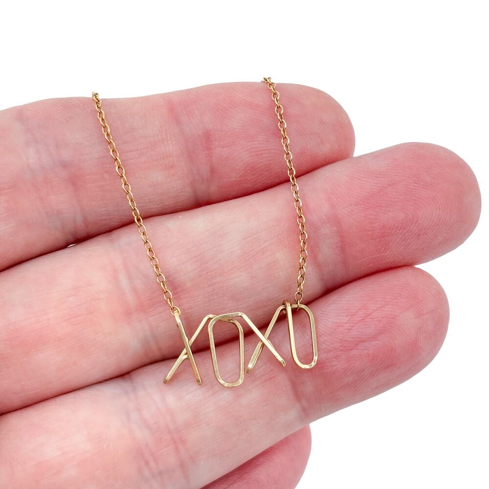 Vintage 1/20 14K Gold-Filled XOXO Necklace 17-18"